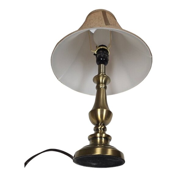 Vintage Brass Tone 19" Table Desk Lamp w/ Shade Neoclassical Home Decor - Picture 7 of 10